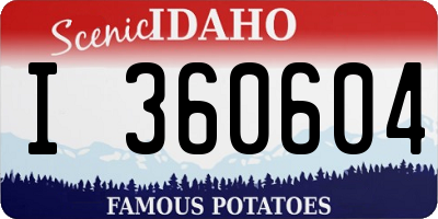 ID license plate I360604