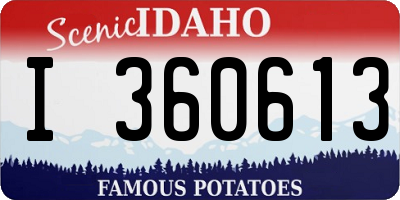 ID license plate I360613