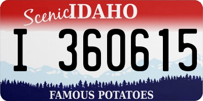 ID license plate I360615