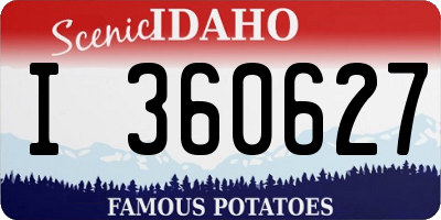 ID license plate I360627