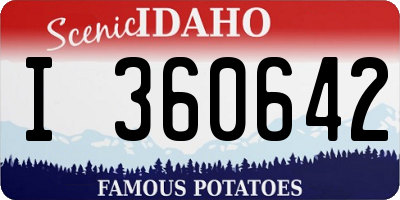 ID license plate I360642
