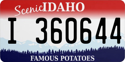 ID license plate I360644