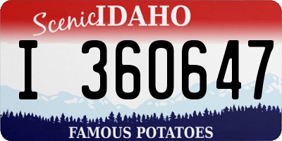ID license plate I360647