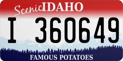 ID license plate I360649