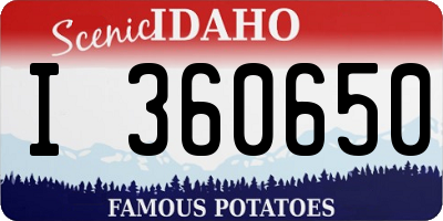 ID license plate I360650