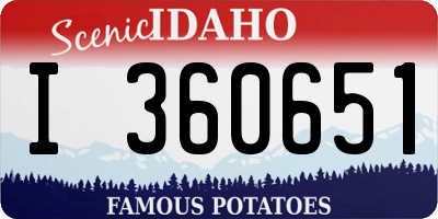 ID license plate I360651