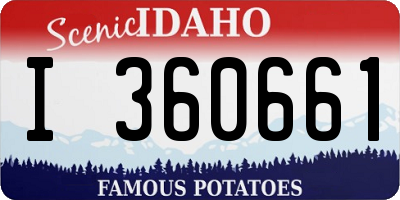 ID license plate I360661