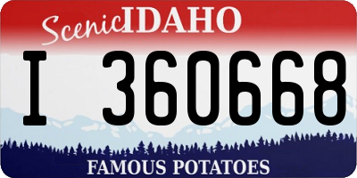 ID license plate I360668