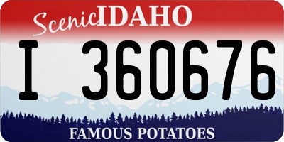 ID license plate I360676