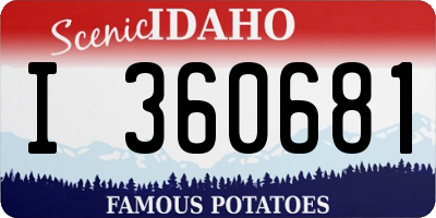ID license plate I360681