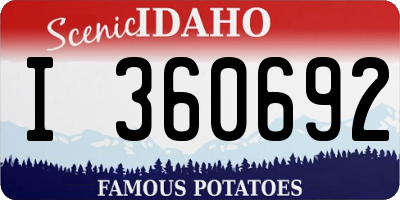 ID license plate I360692