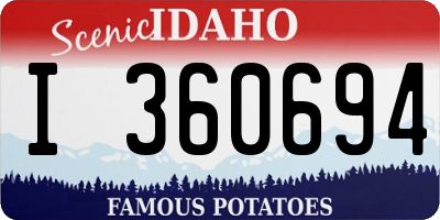 ID license plate I360694