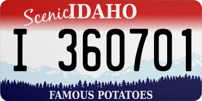 ID license plate I360701