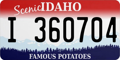 ID license plate I360704