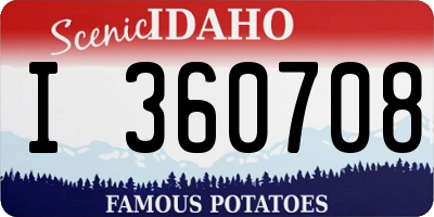 ID license plate I360708