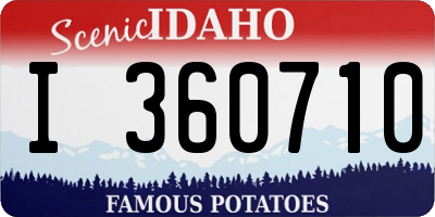 ID license plate I360710