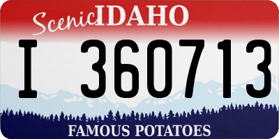 ID license plate I360713