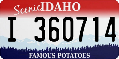 ID license plate I360714