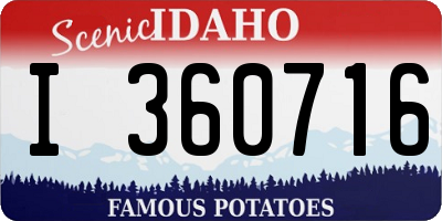 ID license plate I360716