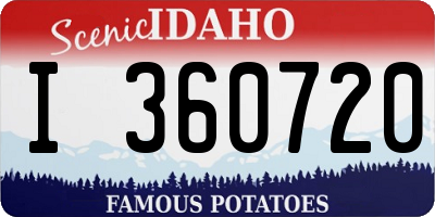 ID license plate I360720