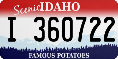 ID license plate I360722