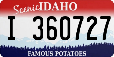ID license plate I360727