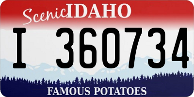 ID license plate I360734