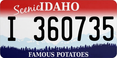 ID license plate I360735