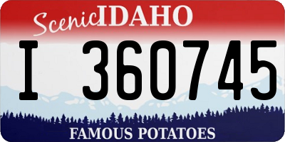 ID license plate I360745