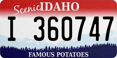ID license plate I360747