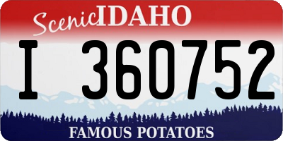 ID license plate I360752