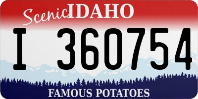 ID license plate I360754