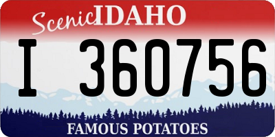 ID license plate I360756