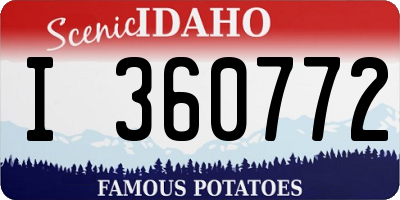 ID license plate I360772