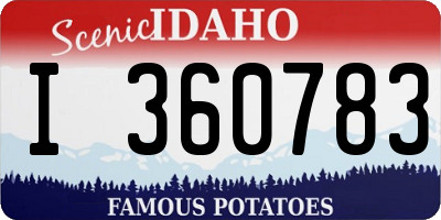 ID license plate I360783