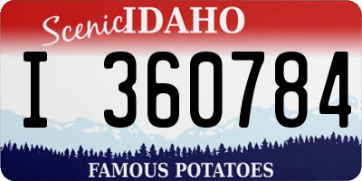 ID license plate I360784