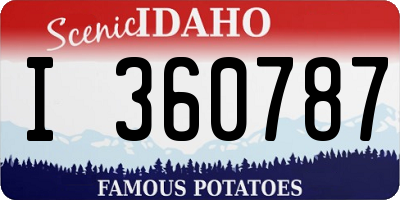 ID license plate I360787