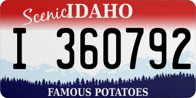 ID license plate I360792