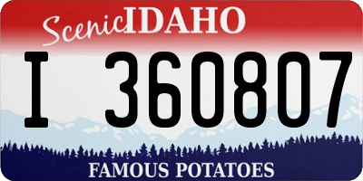 ID license plate I360807