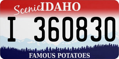 ID license plate I360830
