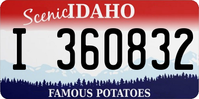 ID license plate I360832