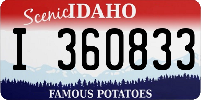 ID license plate I360833