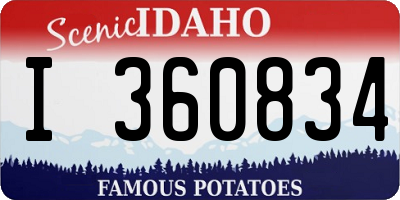 ID license plate I360834