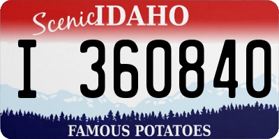ID license plate I360840