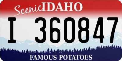 ID license plate I360847