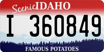 ID license plate I360849