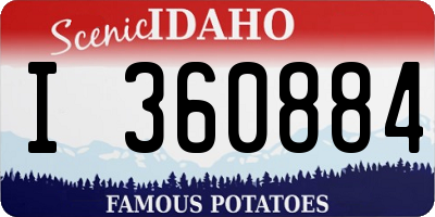 ID license plate I360884