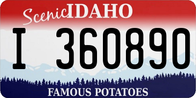 ID license plate I360890
