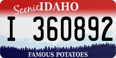 ID license plate I360892
