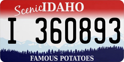 ID license plate I360893